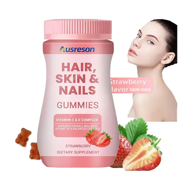 Oem Skin Hair And Nail Gummy Private Label Vitamins Biotin Collagen Supplements Hair Skin Nails Gummies For Hair Skin And Nails