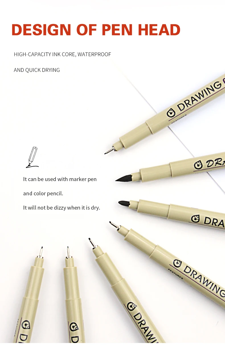 Art Mark Waterproof Fine Line Painting Pen For Student Office Permanent