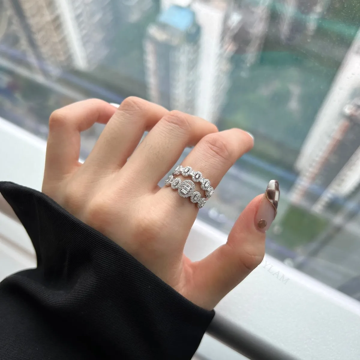 KAKODIY Women's 925 Sterling Silver Ring Aesthetic 925 Sterling Silver Art Deco Promise Ring for Women Ring detail 3