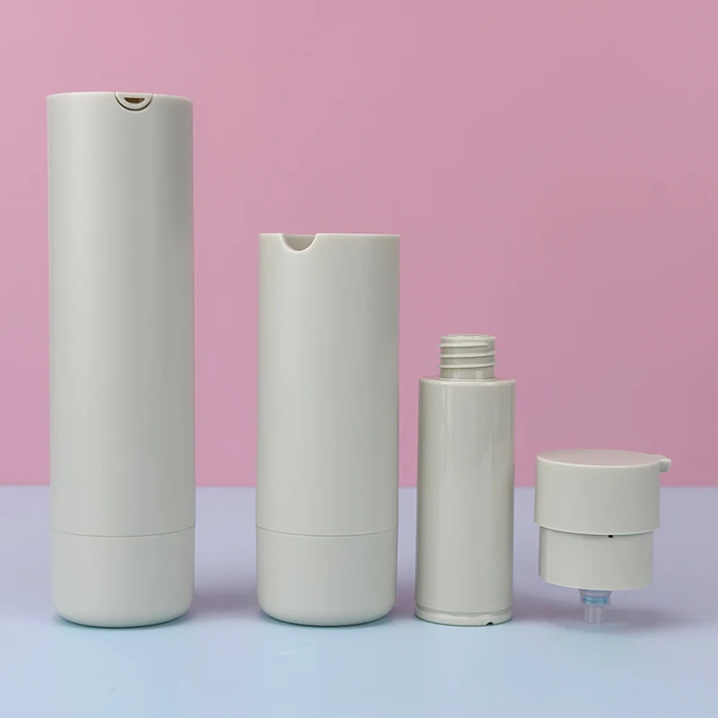 Round Vacuum Left Right Lock Foundation Serum Airless Pump Bottle 15ml 30ml 50ml Rotating Twist Cosmetics Skincare