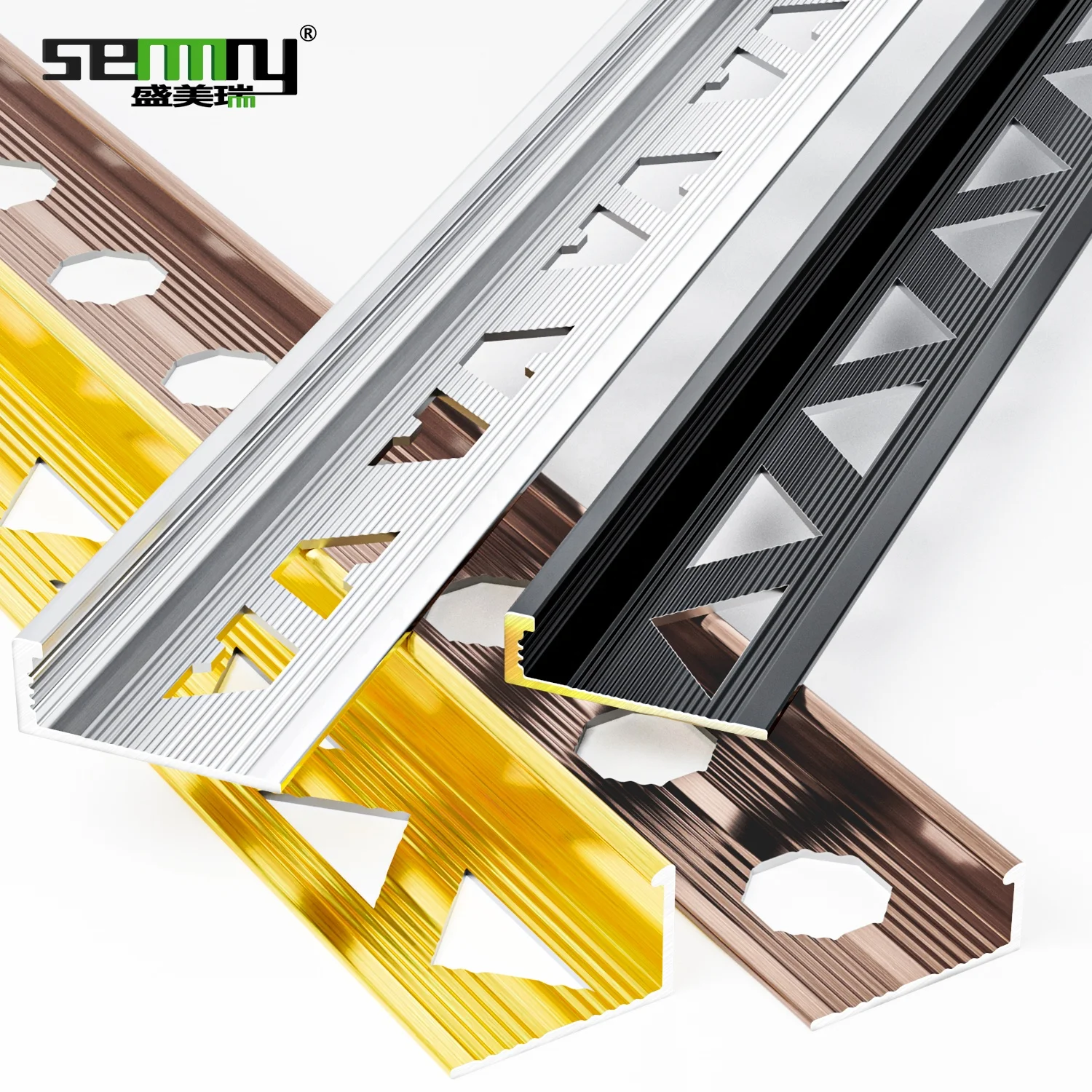 Raouoae Profilé De Bordure En Aluminium Pour Carrelage, 135cm