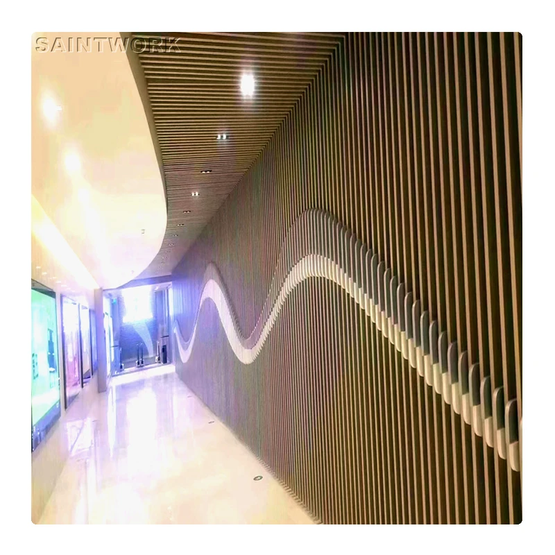 Interior Decoration 3D Wavy Metal Aluminum Wall Panels  Facade Wall Cladding Panels for Exhibition Halls