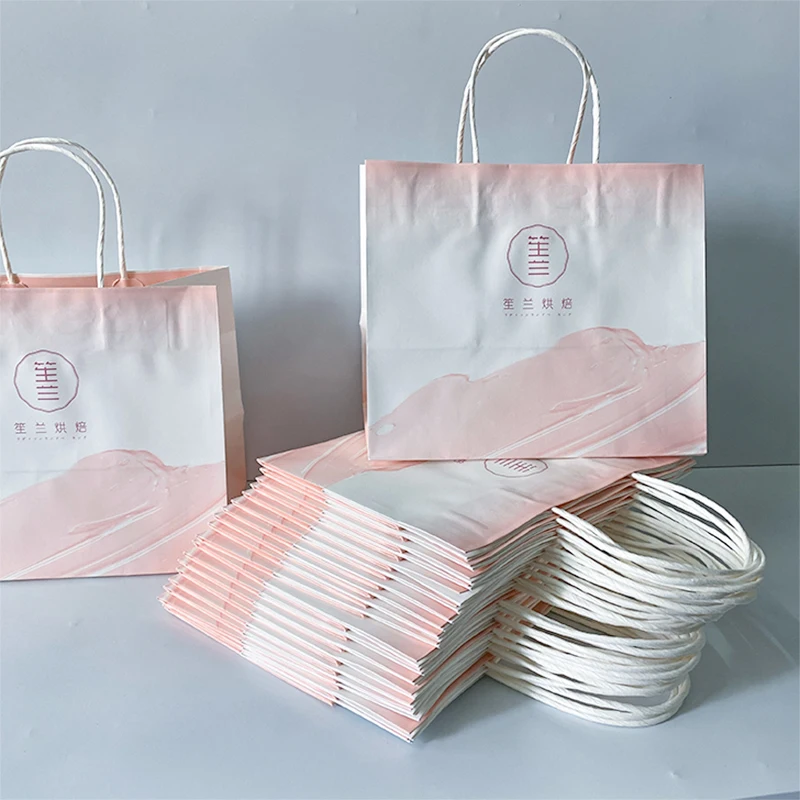 Food Bread Packaging Bag Kraft Paper Bag Custom Bag With Own Logo Hdpk
