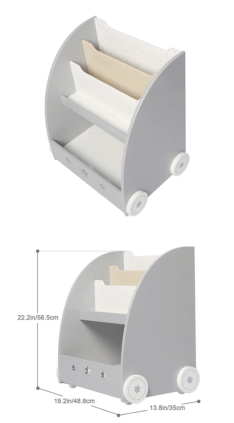 Wooden Bookshelf For Kids Book Rack Display Shelves Children Bookcase Toy Storage Solid Wood