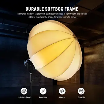 NEEWER 85cm Quick Release Light Diffuser Bowens Mount Softbox 85cm Lantern Softbox for Continuous LED Video Lights detail image