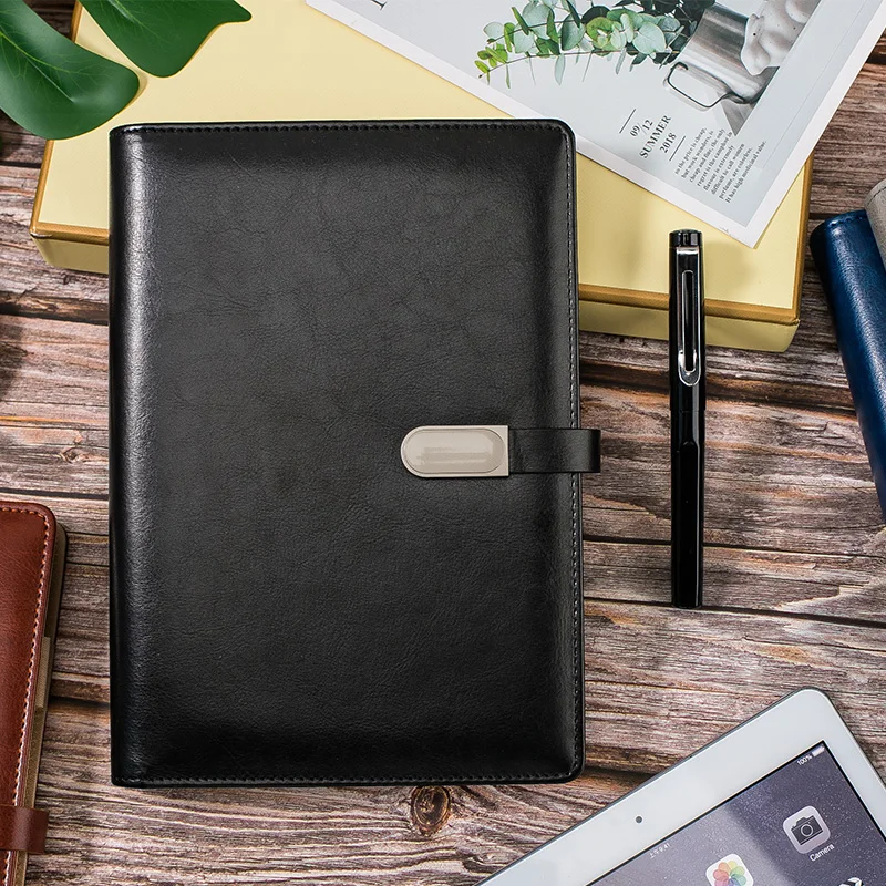 Customized A5 Loose Leaf Notebook Small Return Gifts Leather Diary with Pen Gift Set