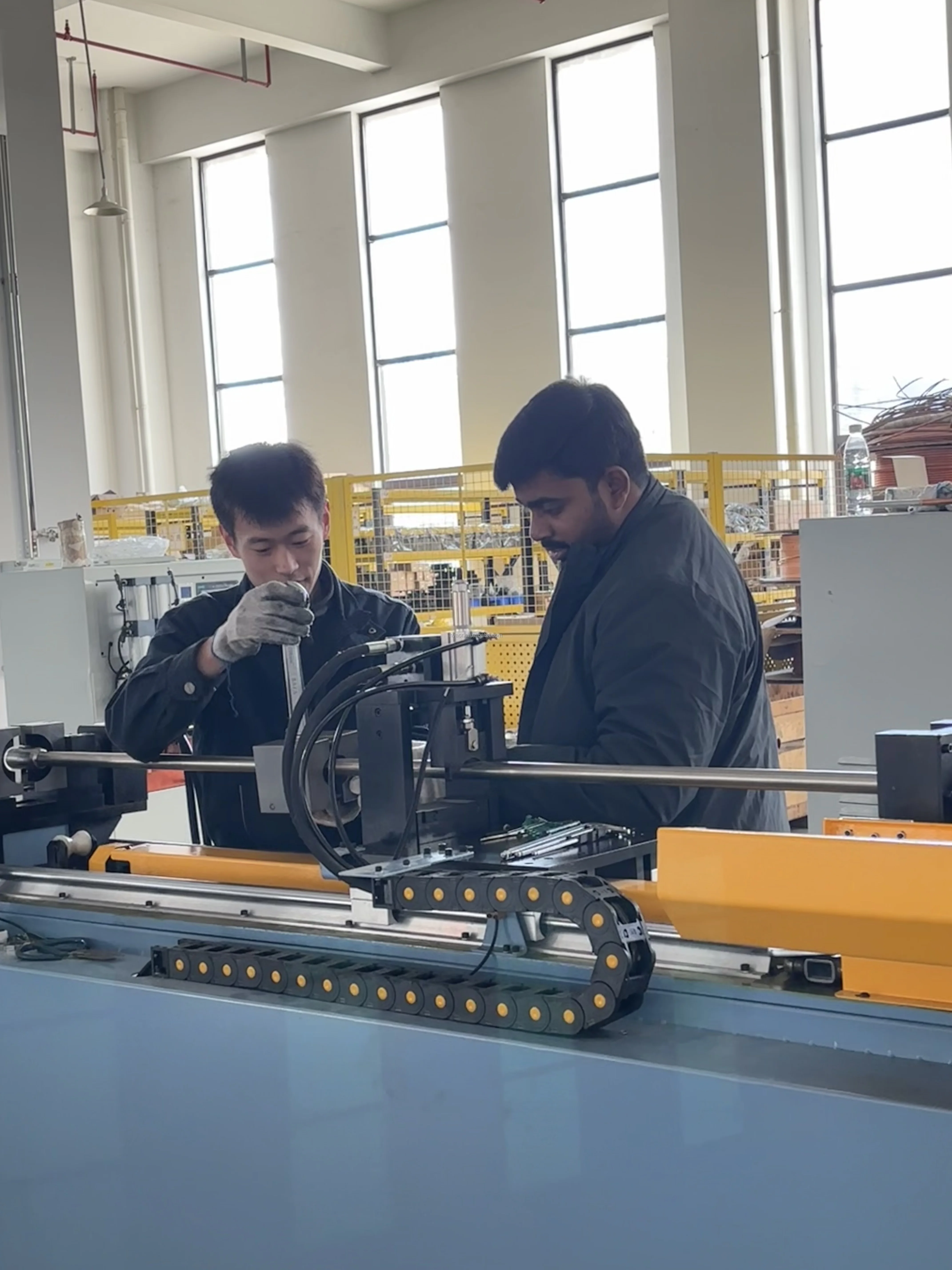 BOBO Machine copper tube hole pipe punching machine for solar shown in a detail photo for this news article