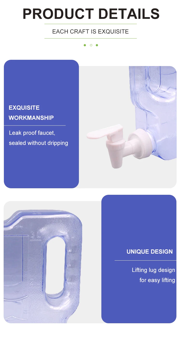 New Design Hot Big Water Bottle 1 Gallon Transparent Plastic Water Jugs