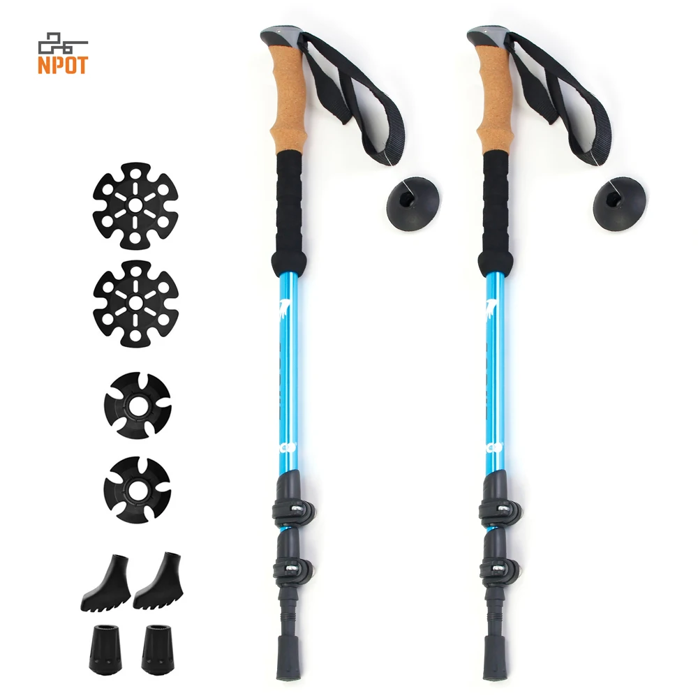 Npot Hot Sale Trekking Pole Adjustable Anti Shock Hikjing Pole Strong