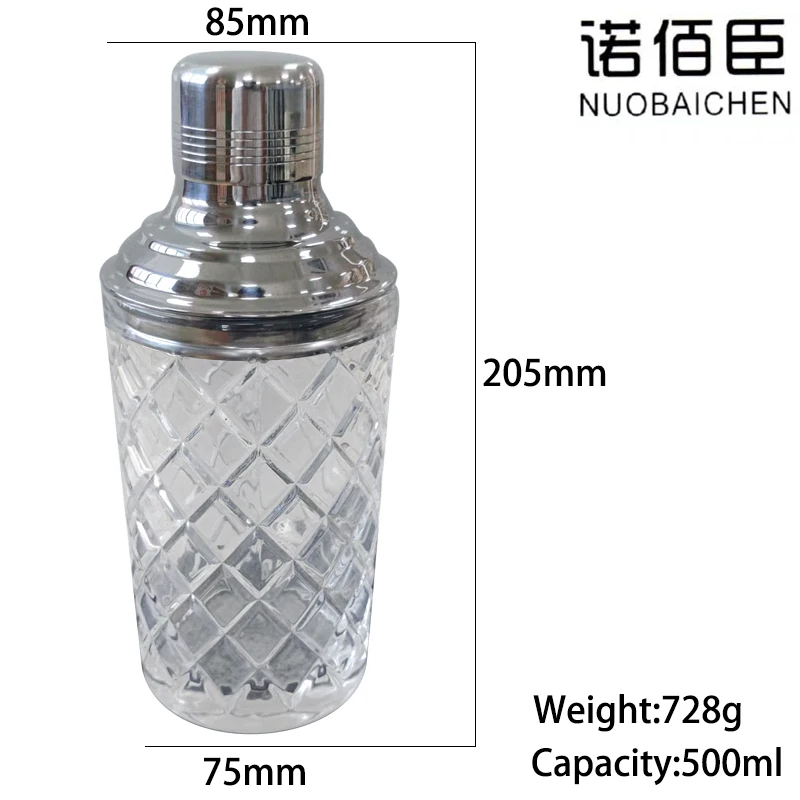 500ml Gold Cocktail Shaker Glass Cocktail Shaker For Bar Buy Gold