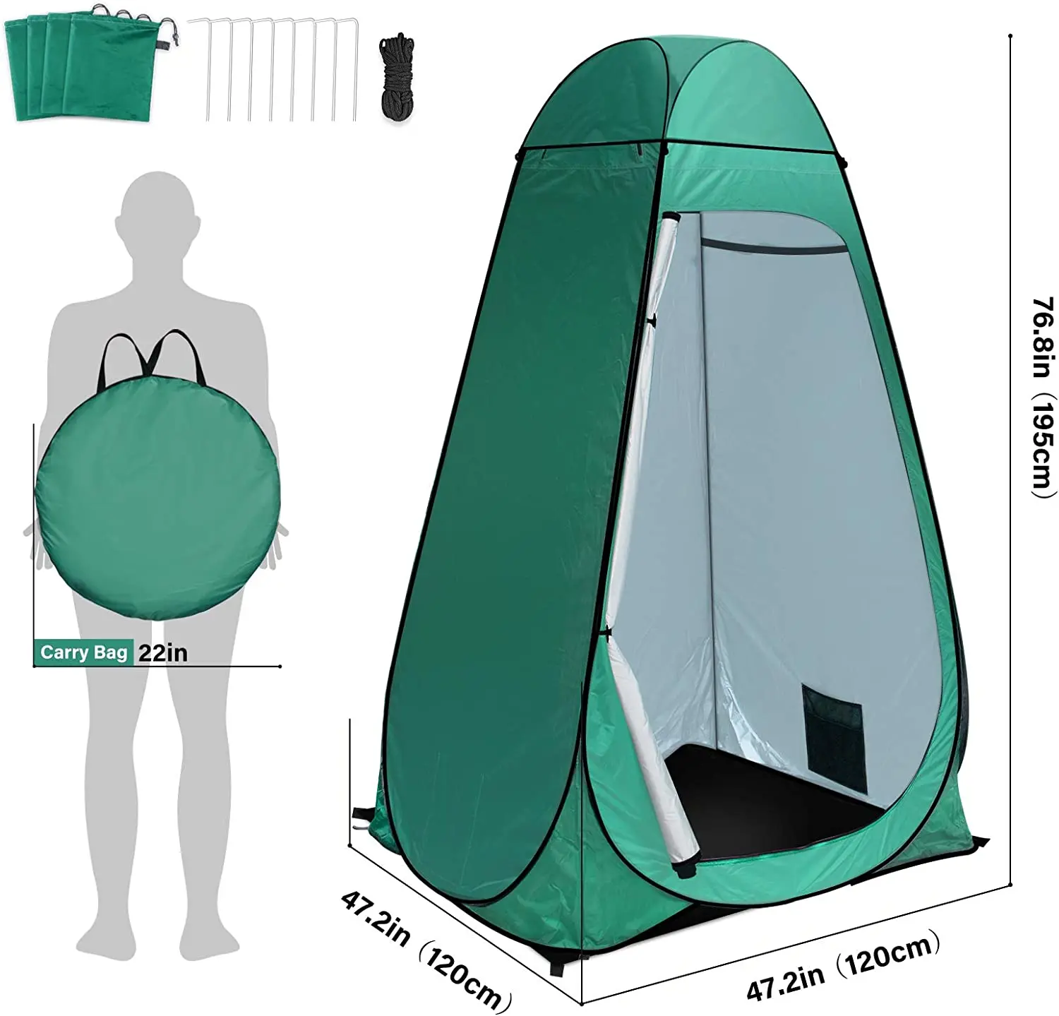 Woqi Pop Up Shower Changing Toilet Tent Portable Camping Privacy