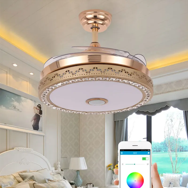 Multifunctional Lightweight Bladeless Lamp the Pattern Glass Covers for Ceiling Fans with Lights