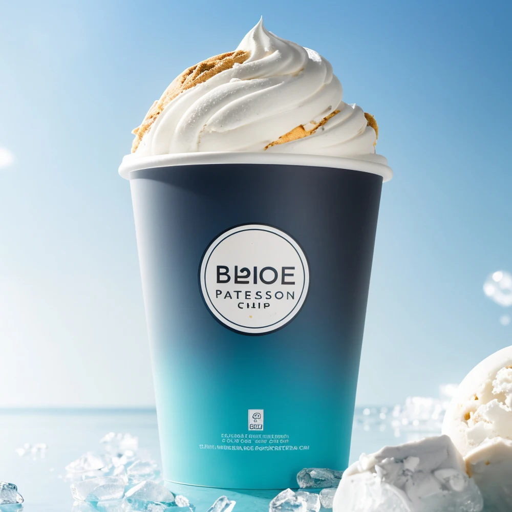 Recyclable Disposable Ice Cream Cup Paper Bowl With Lid Gelato Yogurt Takeaway Eco Friendly Custom Logo Printing