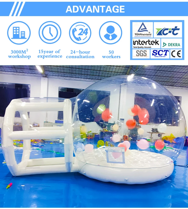 Customized outdoor tents Inflatable bubble house slide for kids games inflatable bounce house bubble dome details