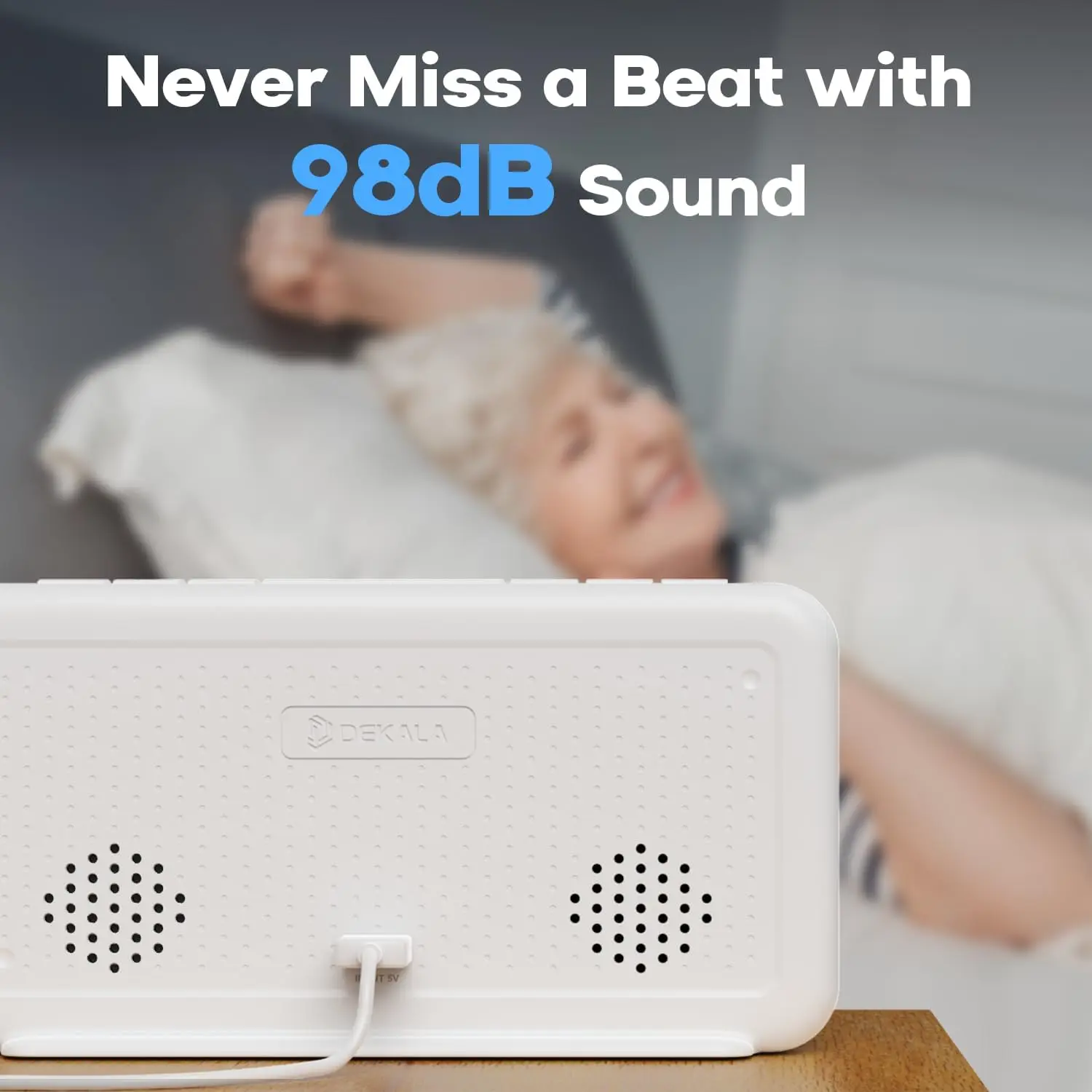 Smart Digital Alarm Clock for Bedroom Cool Pixel Art LED Dot Matrix Display Weather Temperature Humidity Animation Sleep Machine