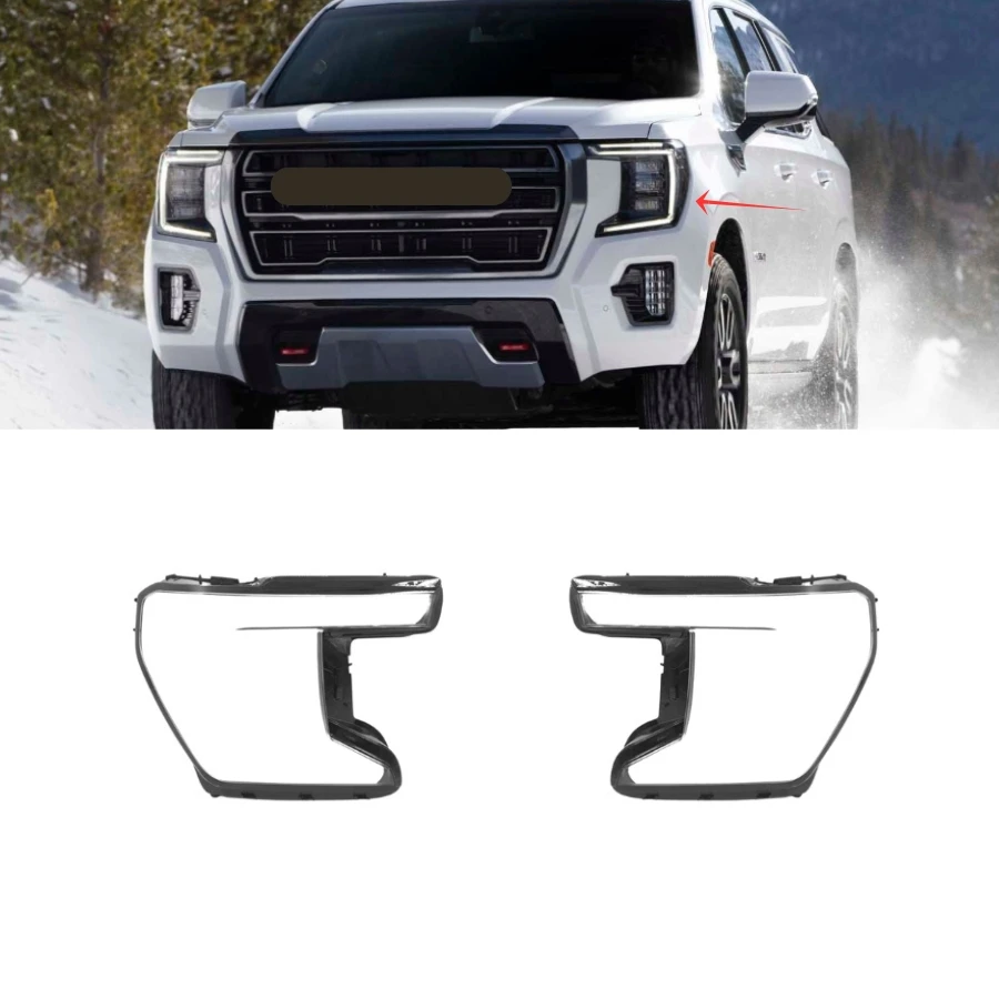 Tiypeor Car Light Housing Cover Lens Fits for GMC YUKON 2021 Front Right Left Side Headlamp Lens Cover