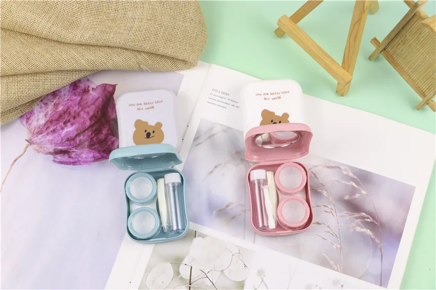High Quality Colorful Contact Lens Case Kit Oxysept Contact Lens Round