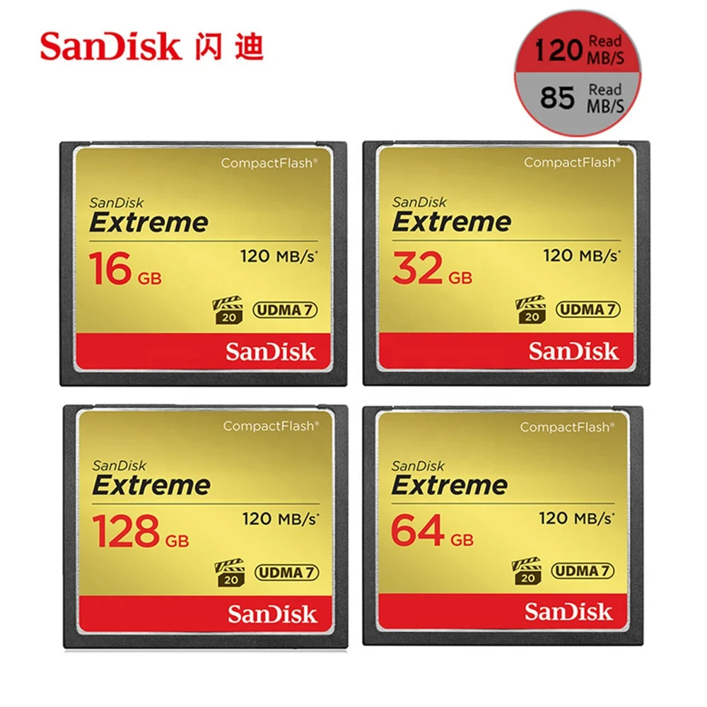 Carte Mémoire Compact Flash SanDisk Extreme 32Gb 120Mb/S Memory Card. Cf