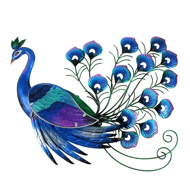 Large Glass Peacock Wall Hanging  Metal  Peacock Yard Wall Art For   1