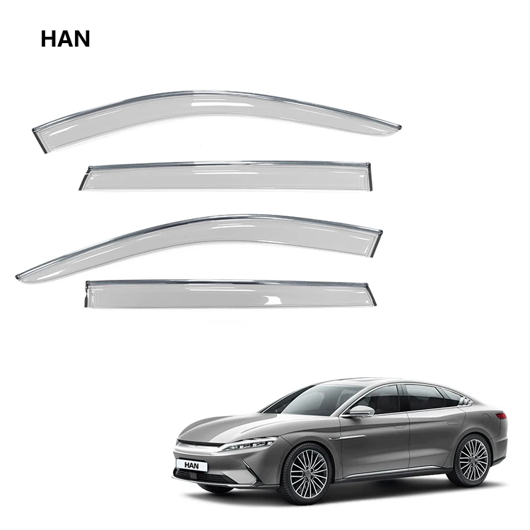 Car Window Visor Acrylic Sun Rain Shield Wind Deflector Window Deflectors for BYD Han EV Accessories 2024