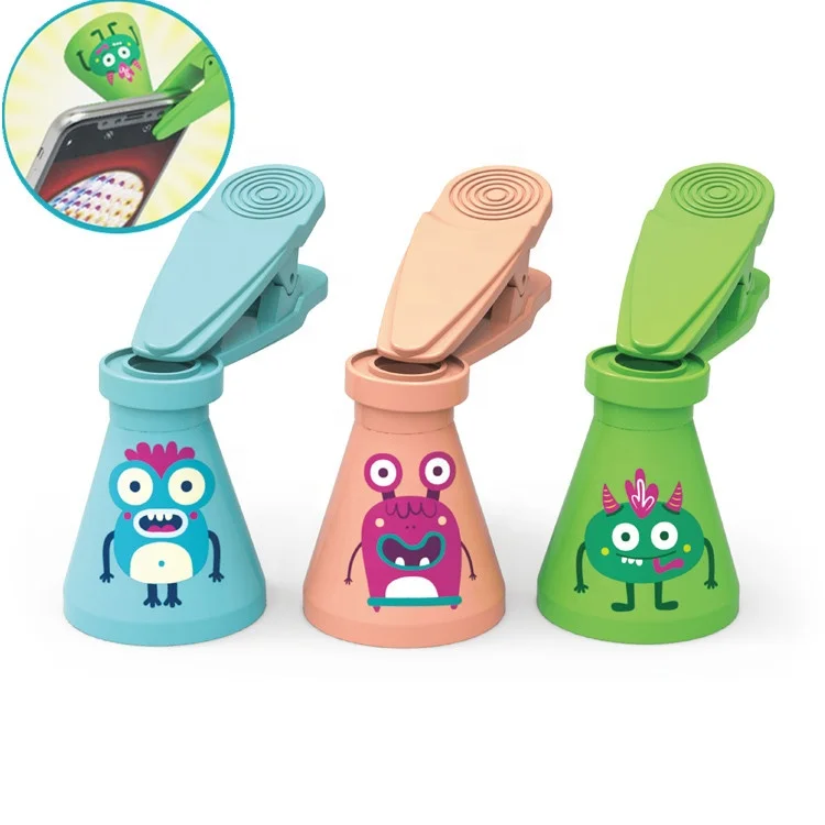 Пластиковый Забавный призматический калейдоскоп, зажим для мобильного телефона, калейдоскоп, игрушка для детей