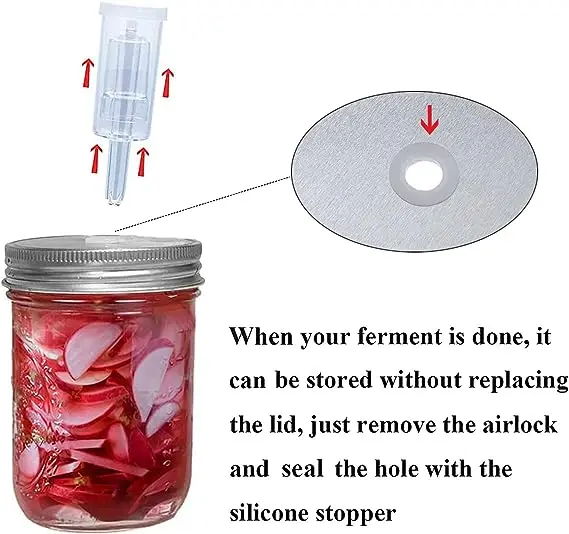 Fermentation Kit For Wide Mouth Jars Stainless Steel Fermenting Lids