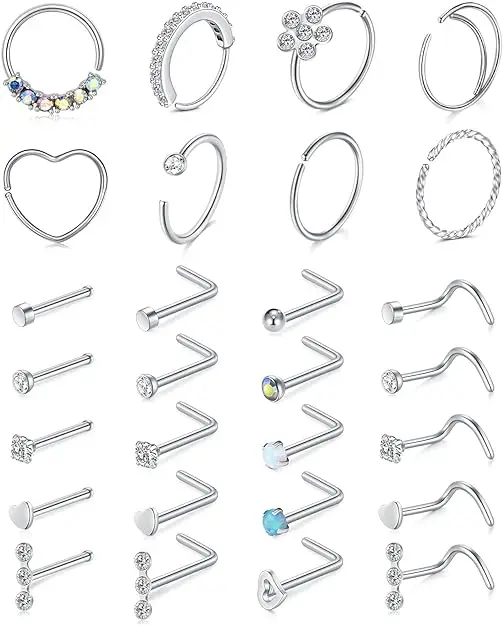 MILACOLATO 3 Paia di Orecchini in Argento per Donne e Ragazze Set Ipoallergenico in Argento 925 con Cerchi e Orecchini a Perno con Farfalla e Zirconi Orecchini Impilabili per Piercing Multipli