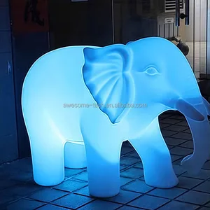 Indoor Lighted Christmas Decoration Large LED Elephant Motif Lights Colorful Remote Control Lamp