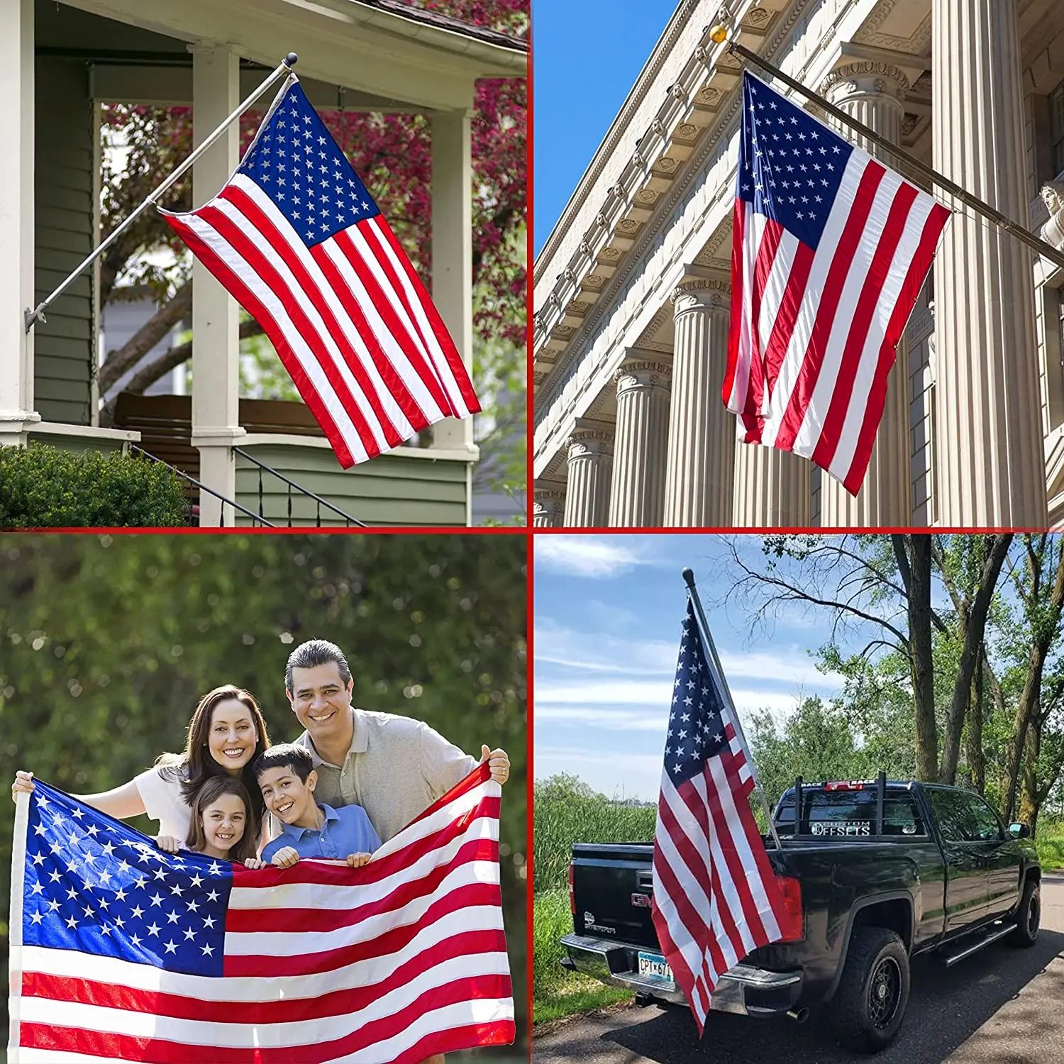 thumbnail image 2 of G128 Lot Of 2 Polyester Flags: 3x5 FT USA American And 3x5 FT Israel Flag 2 of 4