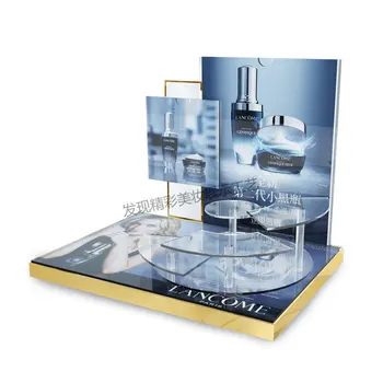 Acrylic live broadcast room display rack, high transparent step beauty display stand, skincare product display props