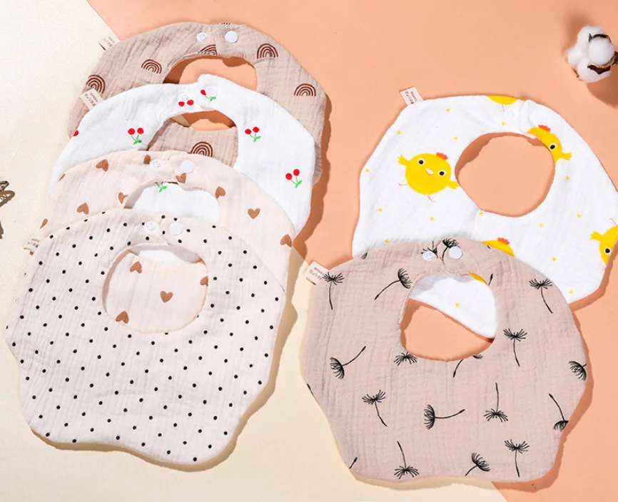 100%  organic cotton muslin baby bibs for newborn details