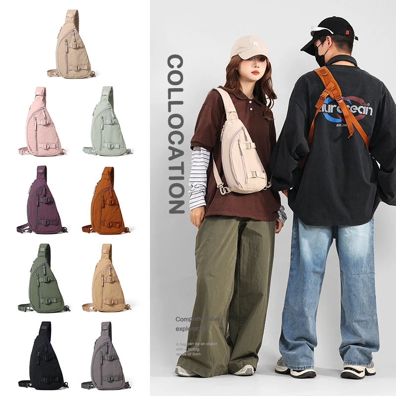 Manufacturer Custom Logo Unisex Fashion Casual Vintage Small Waterproof Chest Crossbody Sling Bag for Men Women