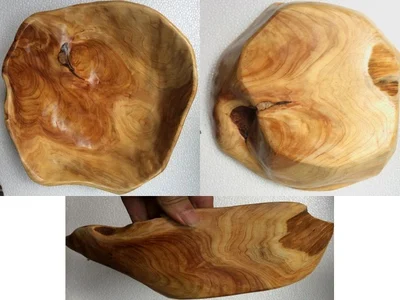 High Quality Factory Direct Sale Creative Wood Bowl Root Carved Bowl Handmade Natural Real Wood  Wooden Salad Bowl