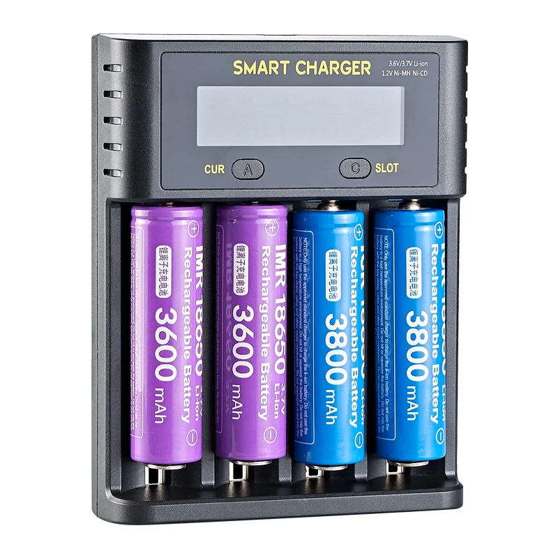 18650 Chargeur De Batterie Chargeur Rapide 4 Slots 3.6-4.2v Li - ION