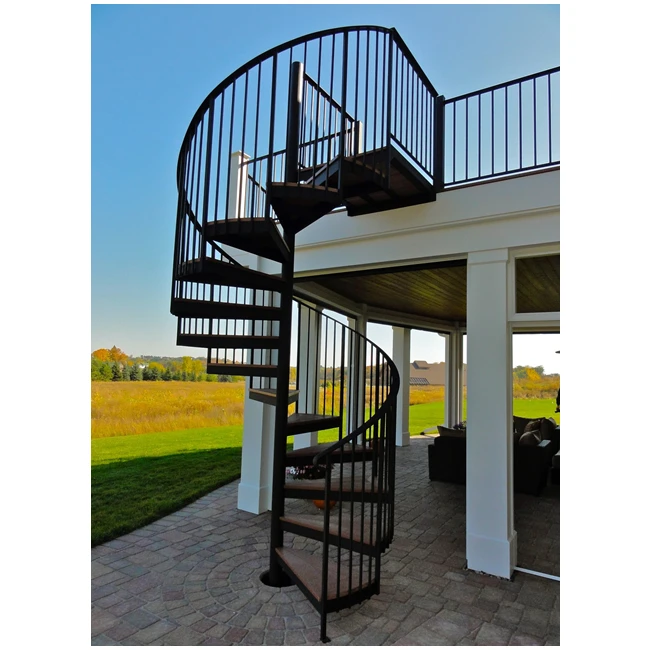 Промышленная наружная стальная лестница на заказ, черная клетчатая ступенька, стальная лестница