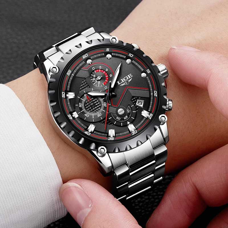 Lige men's cheap fashion quartz watch