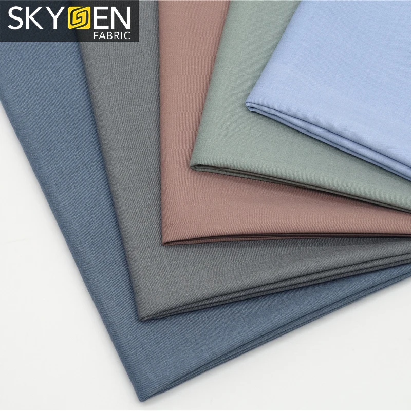 Skygen 32% Viscose 65% Polyester 3% Spandex 145 Gsm Anti Wrinkle China Viscose Fabric
