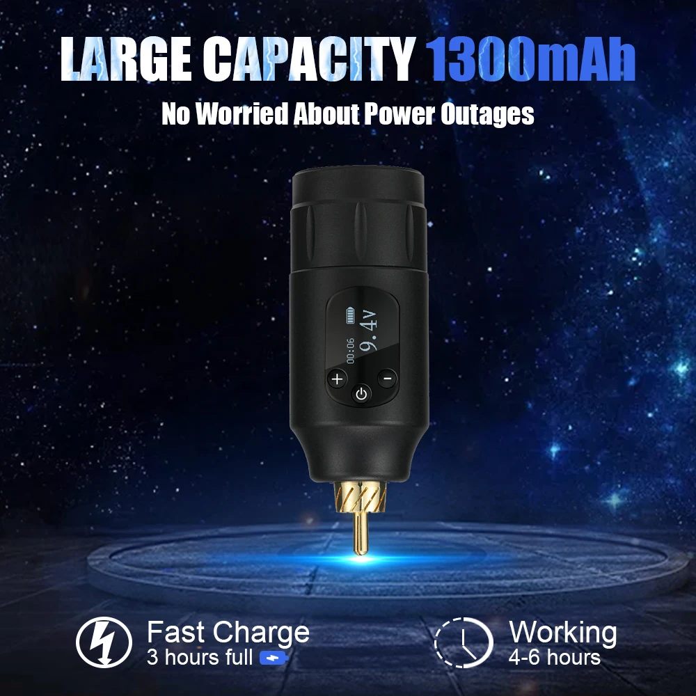 2022 Tuffking Second Generation Wireless Iron Permanent Lower Noise Portable Led Switching Tattoo Power Supply