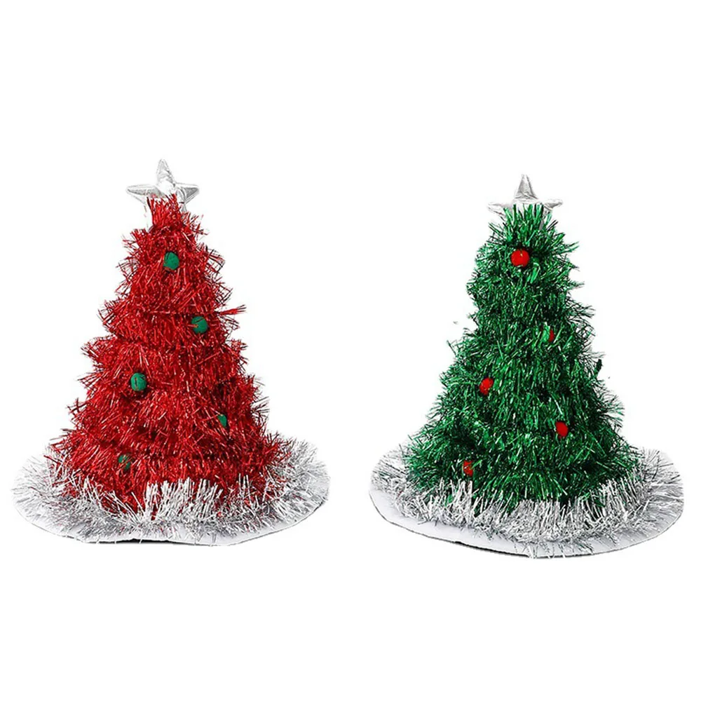 High-Quality European Style Christmas Tree Festival Goods Decorations Ornaments Present Headwear Green Cap Hat