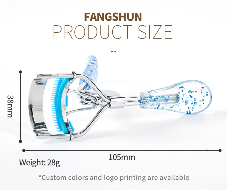 Most Popular Makeup Tools Custom Glitter Plastic Handle Eyelash Curler