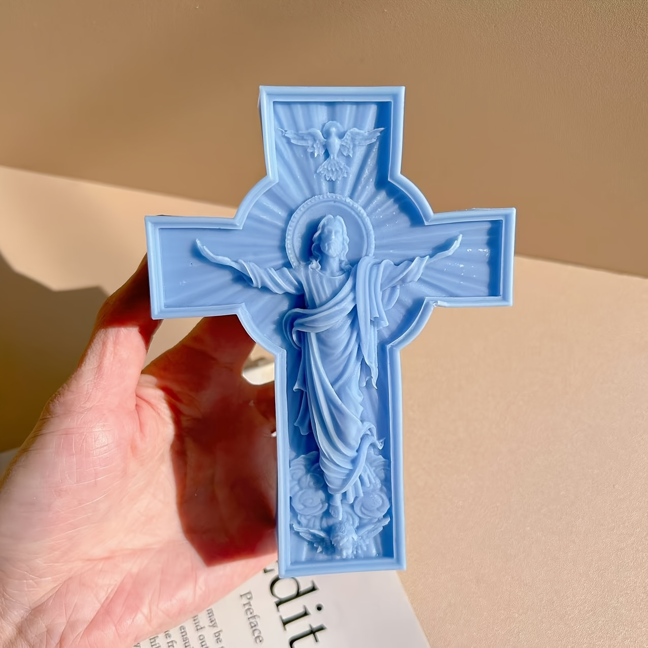 2-Size Cross Candle Silicone Mold DIY Easter Jesus Silicone Mold Handmade Resin, Gypsum, Cement, Luxury Festival Gifts