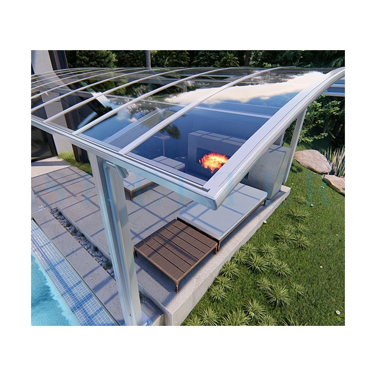 adding waterproof pc gable curved porch roof desgin to house