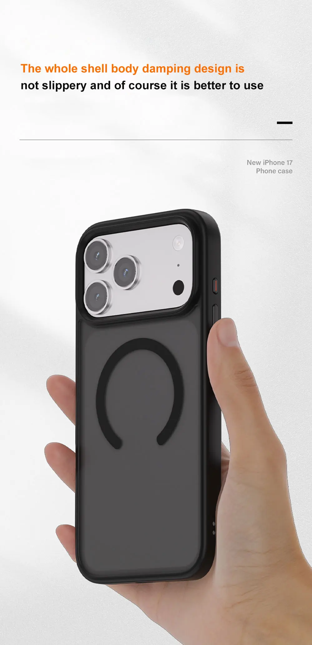 product laudtec magnetic for iphone 17 case drop protective slim translucent matte shockproof phone cover for iphone 17 pro max-2