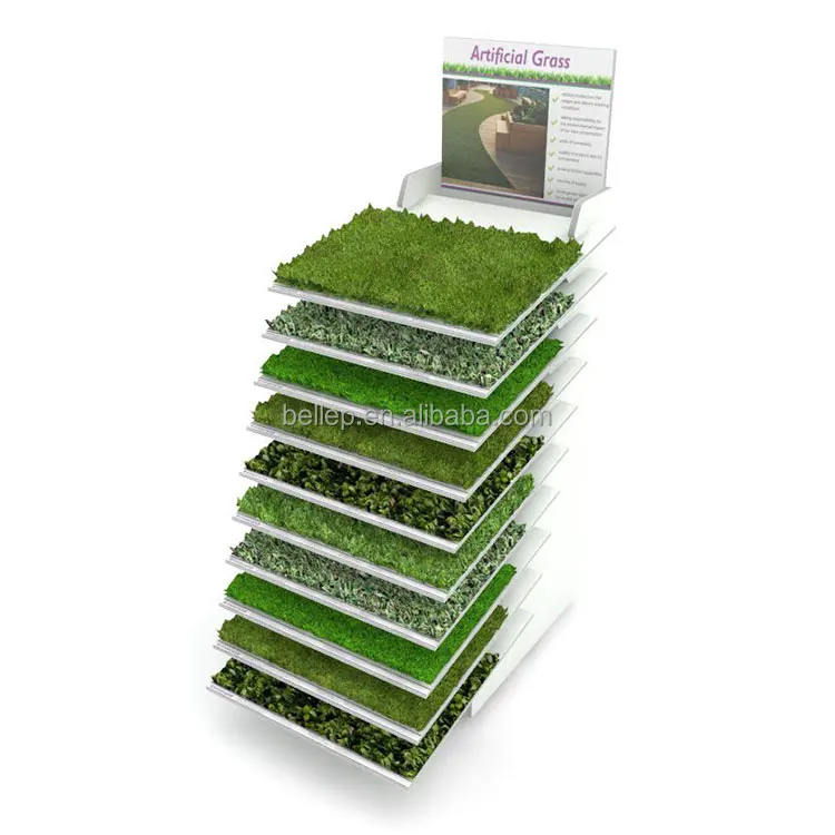 Turf Display Rack Freestanding Black Metal Sample Display Rack for Artificial Grass