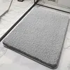 Alfombra de baño de algodón de pelo largo - gris minimalista