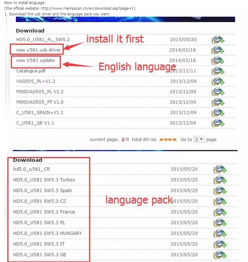 Newest Memoscan U581 OBD2 Code Reader - Multi-Language Automotive ...