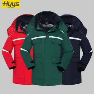 High Quality Detachable Hooded Workwear Jackets for Winter Anti-Static and Breathable Reflective Coats for Safety