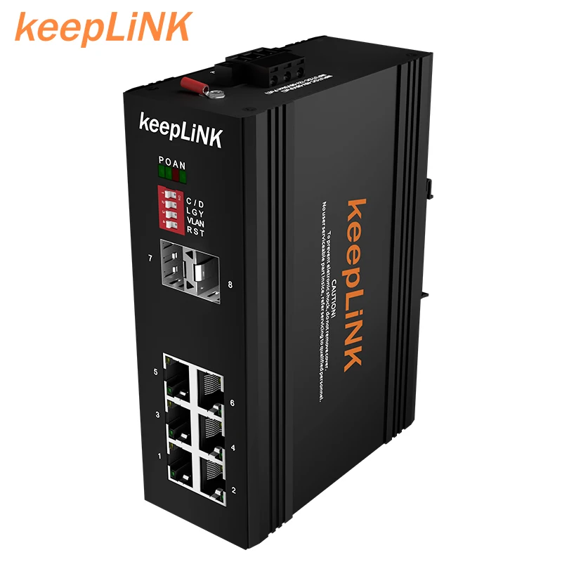 8 портов двойное волокно POE сети 100 Мбит/с Ethernet-коммутатор коммуникационного