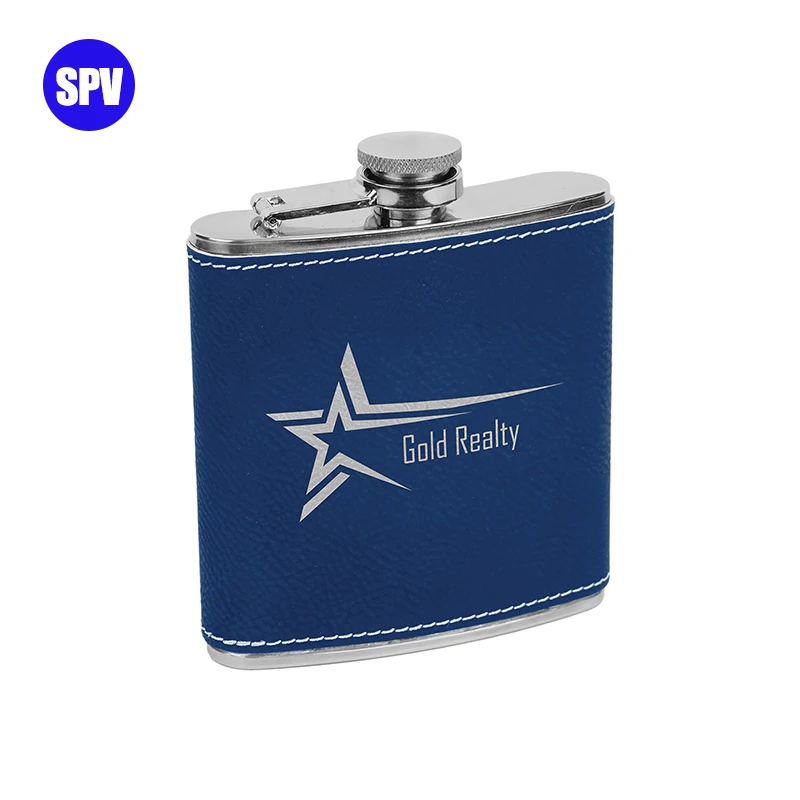 SUPERNOVA laser leather flask, laser blanks flask, stainless vacuum flask laser engraved