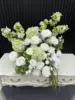 Sfera di fiori bianca e verde 65 cm